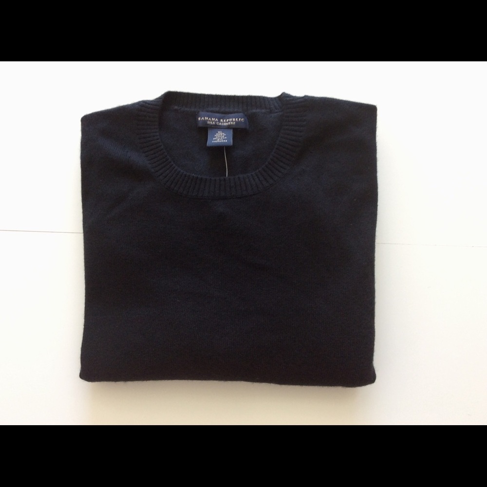Men's Banana Republic Black Silk-Cashmere Sweater